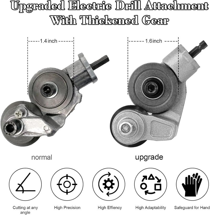 Fenduoer Upgraded Electric Drill Plate Cutter, Metal Nibble Drill Attachment, DIY Metal Drill Attachments,Sheet Metal Cutter for Cutting Iron, Still, Cooper, Aluminum - Image 2